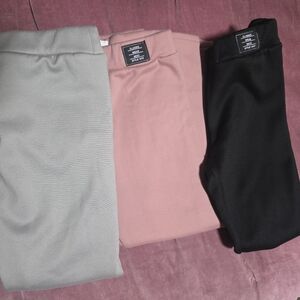 Insulated Kids Leggings Trio - Black, Pink, and Gray